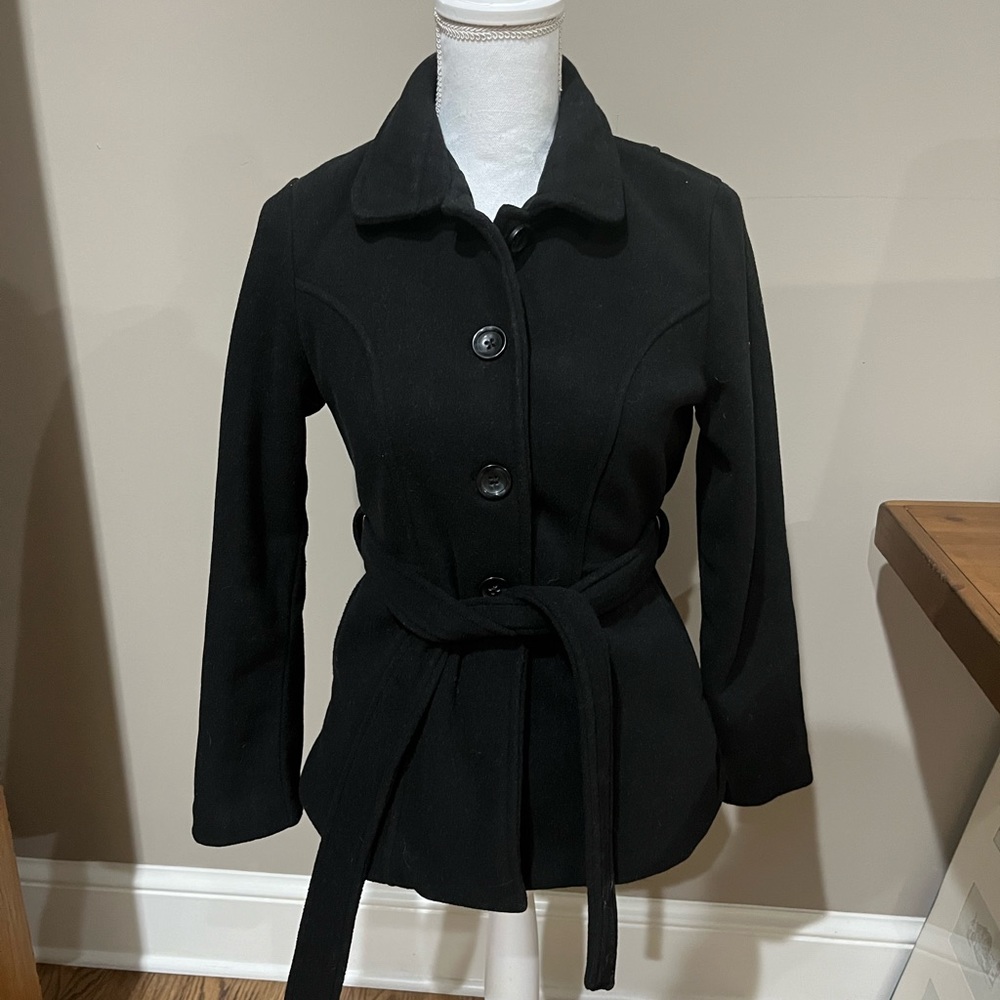 Copper key black girls pea coat.